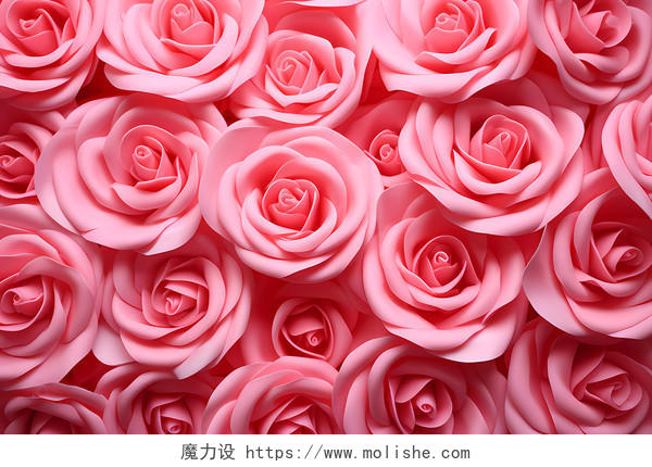 粉玫瑰背景情人节鲜花爱情贺卡妇女节女神节质感背景